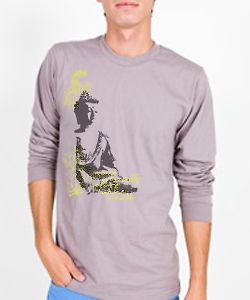 NEWTG American Apparel yoga Buddha Peace ORGANIC shirt