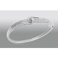 Newly listed NEW Silver Diamond Bangle Bracelet 7 73/4 April