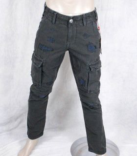 True Religion Jeans mens TWILL ANTHONY Cargo pants Slim faded black