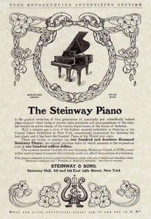 & SONS Vintage BABY GRAND Model B G PIANO Antique 1900s REPRINT AD
