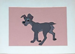 Disney Production Cel from Lady & the Tramp, Gold Art Corner Seal