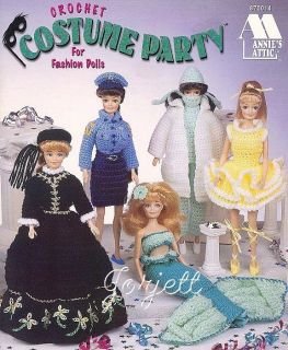 Costume Party, Annies crochet patterns fit Barbie OOP