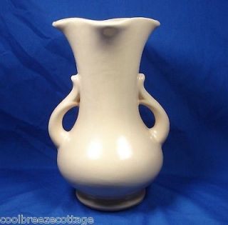 RUMRILL Red Wing Vase 9 Peach Pastel H 7 Pinched Top Vintage 1930s