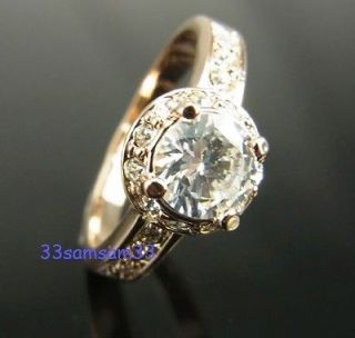 BRILLIANT!! WEDDING ANNIVERSARY DIAMOND ENGAGEMENT RING 18k GOLD GF