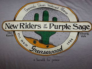NEW RIDERS OF THE PURPLE SAGE 1984 EVENT SHIRT, SIZE LARGE