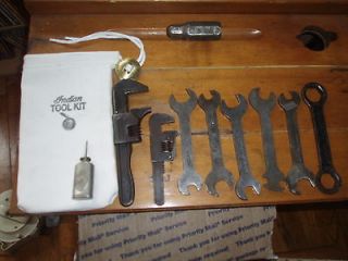 Vintage Indian Motorcycle Tools Wrenchs & TOOL KIT & Tool pouch.(#1)