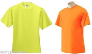 Safety Yellow Green Orange Neon T Shirt High Visibility S 5XL NEW ANSI