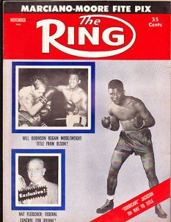 VINTAGE 1955 THE RING MAGAZINE BOXING ARCHIE MOORE ROCKY MARCIANO