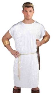 Mens Roman Greek Marc Antony Halloween Costume White Tunic