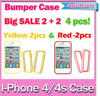 4S Bumper case,2 colors style for Apple cell phone.RED&Yell ow
