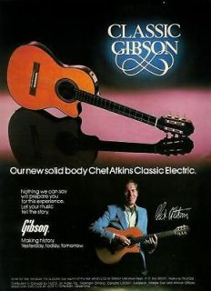 1982 GIBSON CHET ATKINS CLASSIC ELECTRIC GUITAR PRINT AD