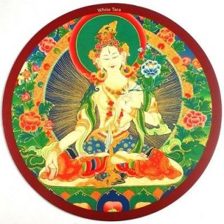 Nepalese Tibetan Buddhist White Tara Thangka Mouse Pads 12pcs Nepal