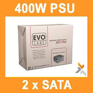 Evo Labs 400W ATX Silent PC Power Supply Unit PSU 400 Watt SATA