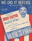Eddie Cantor WE DID IT BEFORE ~ N. FINE Vintage Sheet Music 4 pp