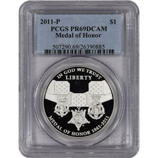 US Medal of Honor Commemorative Proof Silver Dollar   PCGS PR69DCAM