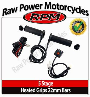 ATV, Motorbike, Motorcycle Heated Grips 5 Stage, Includes Grip Glue .