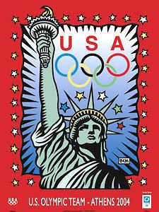 Athens 2004 Team USA Olympics STATUE OF LIBERTY Poster by Burton