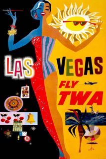 Vintage TRAVEL Poster.LAS VEGAS.Room Art Decor.438