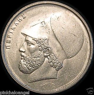 Greece   20 Drachmes Coin Great Large Coin Pericles & the Parthenon