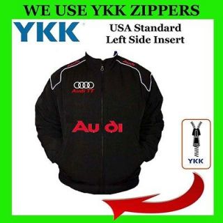Audi TT Racing Jacket Car Coat windbraker (YKK Zippers)Black Kids