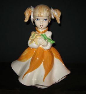 VINTAGE ATLANTIC MOLD GIRL HOLDING LILY 11 TALL
