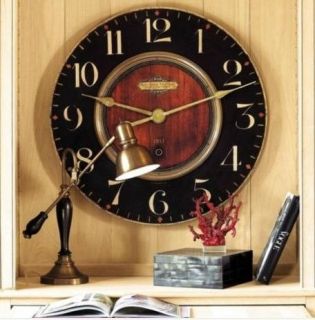 Luxe 23 Dark Classic Brass Wall Clock Antique Wood Look Traditional