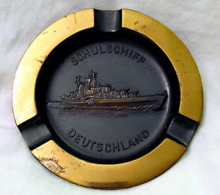 Vintage Schulschiff Deutschland German Metal Copper Ashtray