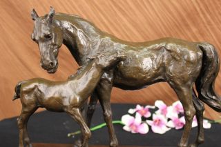Skulptur Bronze sign.Mene Pferd Fohlen Gro und schwer Sculpture Horses