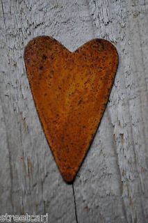 18 Primitive Rusty Tin HEARTS + craft supply + 2 1/4
