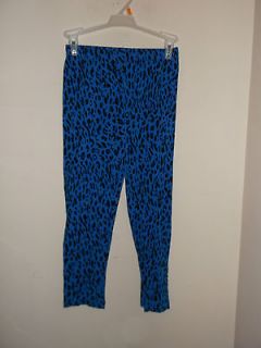 new Miley Cyrus Max Azria blue animal print stretch leggings sm Capri