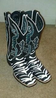 Zebra print western boots