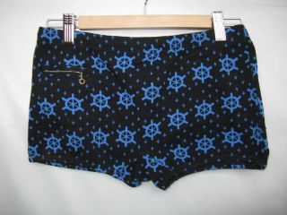 Retro Vintage Swimming Trunks with Anchor pattern Large