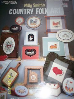 CROSS STITCH PATTERN COUNTR​Y FOLK ART CHICKENS C​ATS GEESE PIGS