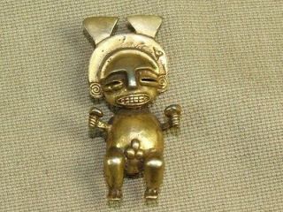 ALVA Studios Museum Reproduction Mayan Warrior or God Deity Pin Brooch