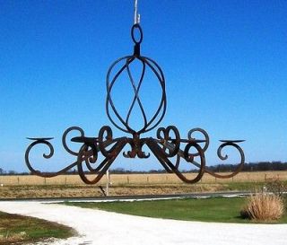 Rustic Wrought Iron Saint Augustine Candle Chandelier   Several Colors