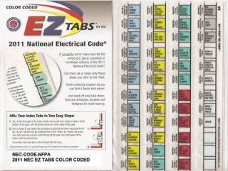 EZ TABS FOR 2011 NEC CODE BOOK free Ohms law sticker