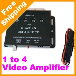 Car 4CH Video Signal Booster Amplifier for DVD/LCD/TV