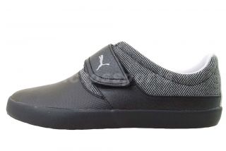 Puma EI Rey Ayr Black Grey Velcro Mens Stylish Casual Shoes 35371601