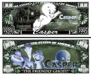 OUR CASPER THE FRIENDLY GHOST CARTOON DOLLAR BILL (100/$14.99)
