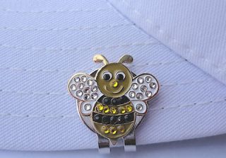 Crystal Bumble Bee Golf Ball Marker   W/Bonus Magnetic Hat Clip