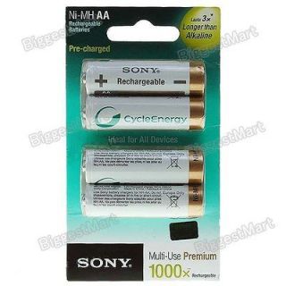 Genuine Sony CycleEnergy 2100mAh Ni MH Rechargeable AA Batteries (4