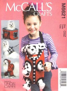 McCalls Pattern 6621 Small Dog Accessories Coat Carrier Papoose