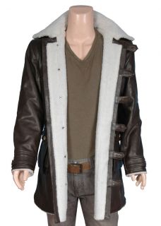 New Bane Jacket Genuine Cowhide Leather Brown Trench Coat Dark Knight