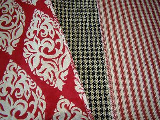 Fabric Material Furniture Samples Smith Brothers Red Cream Ticking