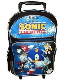 The Hedgehog Tails Knuckles Silver Large Rolling Backpack Bag tote