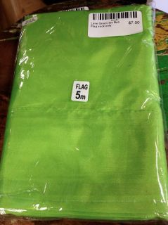5m Bali Flag   Lime Green, with heart on the end, wedding flags