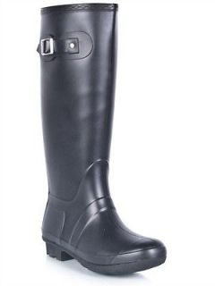 NEW BAMBOO Women Fashion Trendy Knee High Rubber Rain Boot sz Black