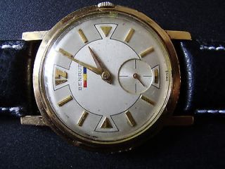 VINTAGE BENRUS COMPLETELY GOLD P  SUBS 17J THIN MAN WATCH SWISS WWII
