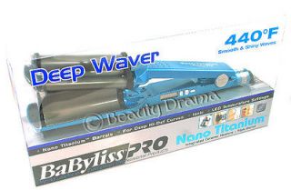BaByliss PRO Nano Titanium Deep Waver Curling Iron Authentic with