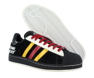 Adidas Superstar I Nba Miami Heat Mens Shoes Black/red/yell ow Size